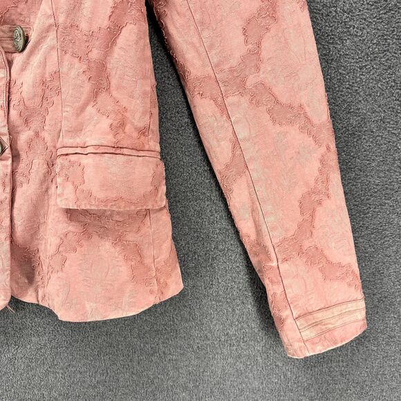 Free People Jacket Womens Small Pink James Jacquard Military Blazer - Picture 8 of 16